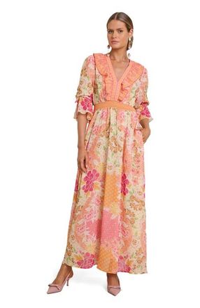 Hale Bob Meridian Chiffon Maxi Dress in Pink at Nordstrom, Size X-Small