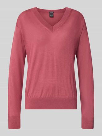 HUGO BOSS Regular Fit Pullover aus reiner Schurwolle Modell Freeslyn in Altrosa, Gr&ouml;&szlig;e XXL