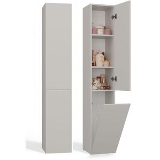 Topeshop YANA - Mueble de ba&ntilde;o con cesto de ropa - 31x30x174 cm - Columna de almacenamiento de ba&ntilde;o