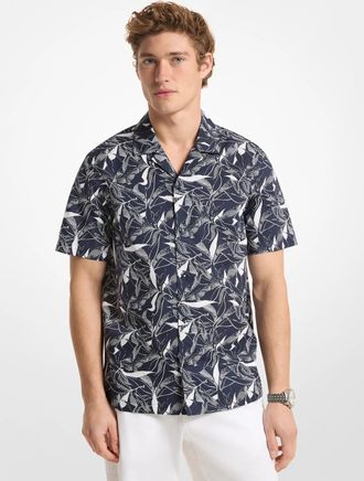 Michael Kors Floral Print Cotton Blend Shirt