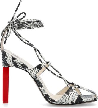 The Attico White Printed Leather Heels