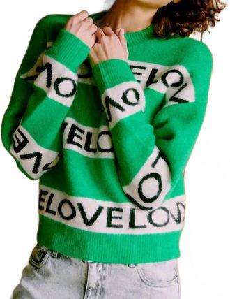 b.young Love Crewneck Sweater In Green