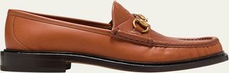 Gucci Mens Wislet Leather Horsebit Loafers