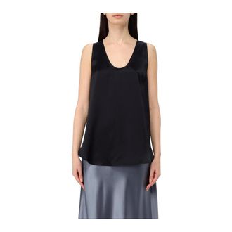 Max Mara Sleeveless Tops, female, Black, S, Elegant Brown Silk Cami Top