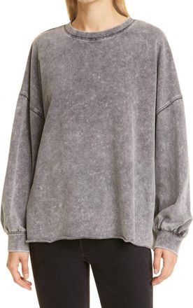 Rails Reeves Crewneck Sweatshirt In Black Acid Wash