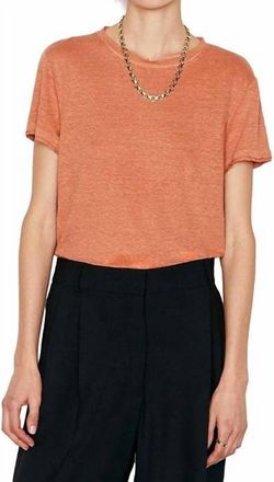 Frame Denim Easy True Short Sleeve Tee In Terracotta