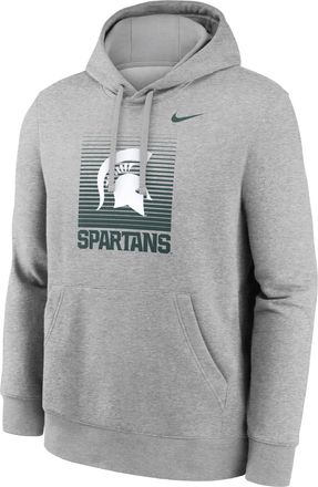 Nike Michigan State Primetime Nike Mens College Pullover Hoodie in Grey | NKDK06GMST-JM7