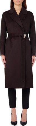 Liu Jo Cappotto lungo con cintura gioiello - Coats - Mujer - Marr&oacute;n - M
