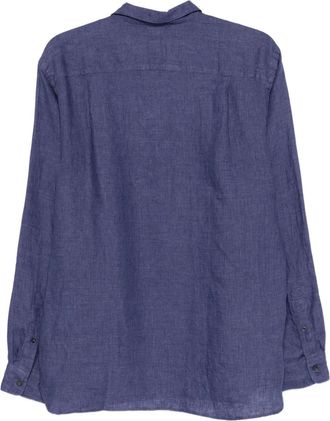 Dell'Oglio Polo a maniche lunghe con bottoni - Blu