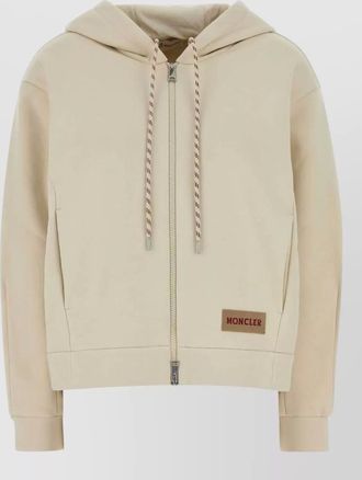 Moncler cotton blend oversized hooded sweatshirt pockets