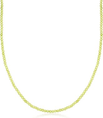 Ross-Simons Peridot Bead Necklace With 18kt Gold Over Sterling