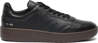 Veja V-90 O.t. Leather - Heren - Sneakers - Zwart - 37 EU - Katoen - Schoenen