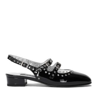 Carel Hohe Schuhe - Shiny Leather Slingback With Studs - Gr. 38,5 (EU) - in Schwarz - f&uuml;r Damen