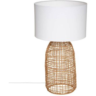 Atmosphera Atmosphera - L&aacute;mpara Cil&iacute;ndrica &laquo;karla&raquo; - Mimbre - Blanco H56 Cm Cr&eacute;ateur DInt&eacute;rieur