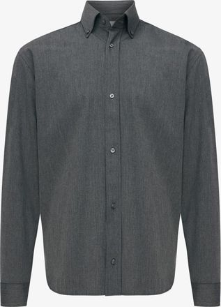 Genti Monogram Overhemd Box Fit | Donkergrijs