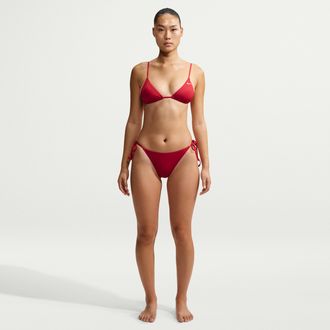 Nike Womens Swim Effortless Essential Tie String Bikini Bottom in Red | NESSF245-642