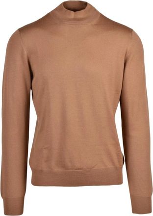 Gran Sasso Truien & Vesten, Heren, Bruin, 2Xl, Wol, Lupetto Turtleneck