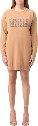 Liu Jo Logo Gebreide Jurk - Dames - Kleedjes - Beige - XS - Kleedjes