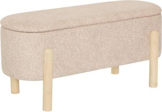 Atmosphera Banco Con Ba&uacute;l Muka Ovalado, 1 Plaza, Color Beige - Atmosphera Cr&eacute;ateur DInt&eacute;rieur