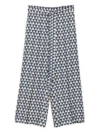 Max Mara triangle-pattern silk trousers - Neutrals