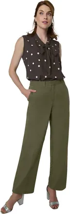 Jessica London Stretch Poplin Wide Leg Trouser in Dark Olive Green at Nordstrom, Size 20