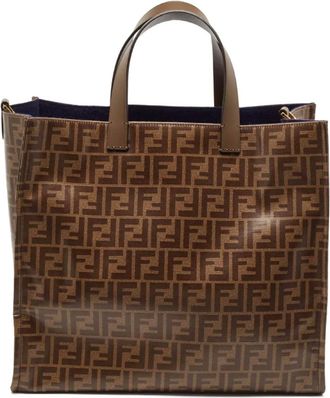 Fendi x Fila Borsa tote con motivo Zucca - Marrone