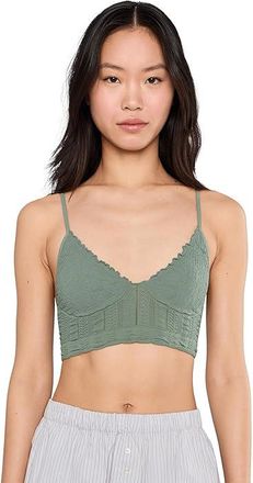 Free People Heirloom Seamless Bralett Womens Bra Forest Run : L-XL (US Womens 14-16), Elastane/Nylon
