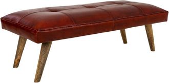 Wanderlust Deco Wanderlust Deco - Banqueta De Piel Roja 115x53x38