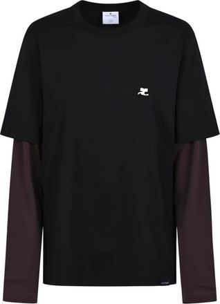 Courr&egrave;ges AC Double Sleeve T-Shirt - Dames - Longsleeves - Veelkleurig - S - Katoen - Tops