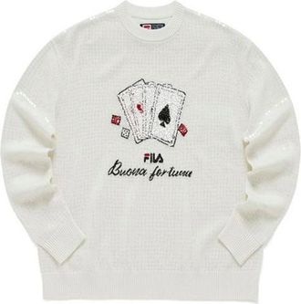 Fila (WMNS) FILA Sport Graphic Sweater White Black F11W218408F-IV