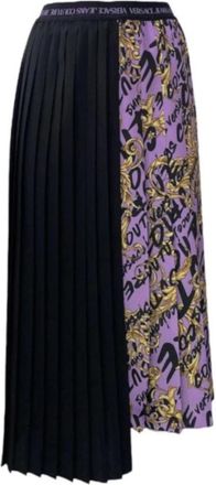 Versace Jeans Couture Paarse Midi Rok 73Hae 8A5Ns 166G31 - Dames - Midirokken - Veelkleurig - S - Rokken