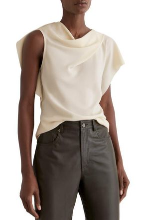 Reiss Natalie Asymmetric T-Shirt in Ivory at Nordstrom, Size 14 Us