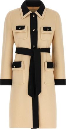 Valentino Garavani Midi wollen jas - Dames - Jas met riem - Beige - S - Wol - Jassen