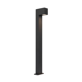 QAZQA Qazqa Industrial L&aacute;mpara De Pie De Exterior Industrial Gris Oscuro 80 Cm Ip44 - Baleno Aluminio /vidrio Alargada Adecuado Para Led Max. 1 X 35 Watt
