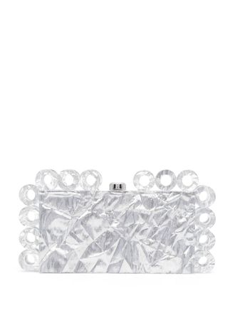 Cult Gaia Harlow chunky-crystal clutch bag - Silver