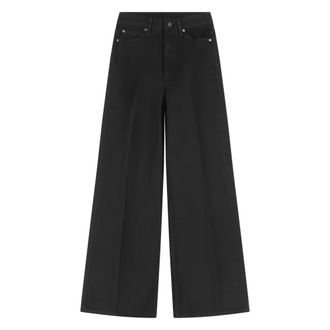 Calvin Klein Wide Jeans, female, Black, W26, Wide-leg jeans with metal buttons