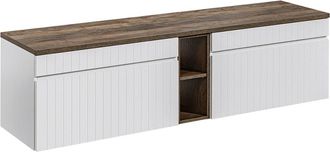Petits Meubles Mueble bajo lavabo 180 cm 2 nichos tableros laminados blanco