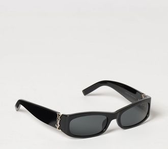 Saint Laurent Occhiali da sole in acetato con montatura rettangolare e logo YSL