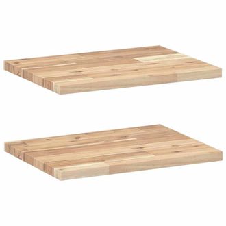 Berkfield Home Floating Shelves 2 pcs 40x30x2 cm Untreated Solid Wood Acacia in Brown | Size: 40 x 30 x 2 cm