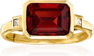 Ross-Simons Garnet Ring in 14kt Yellow Gold