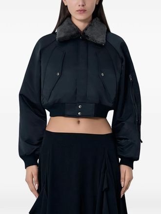 Limi Feu collar snap-button jacket - women - Other Materials - 2 - Black