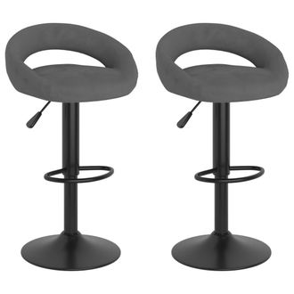vidaXL Vidaxl - Taburetes De Cocina 2 Unidades Terciopelo Gris Oscuro