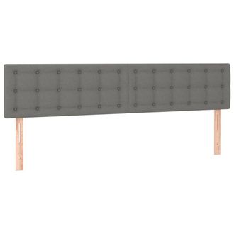 vidaXL Cabecero Con Led De Tela Gris Oscuro 200x5x78/88 Cm Vidaxl