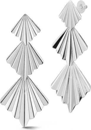 Sphera Milano Textured Fan Drop Earrings in Silver at Nordstrom Rack
