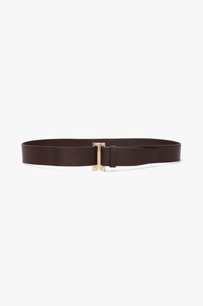 Victoria Beckham Dorian Tuxedo Belt In Burgundy Soft Leather 100CM