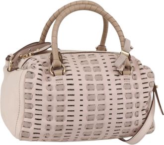 Ferragamo Vala Handbag Leather Pink Leather Handbag (Pre-Owned)