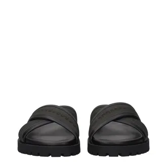 Off-white Monogram Fabric Flat Sandals - Black