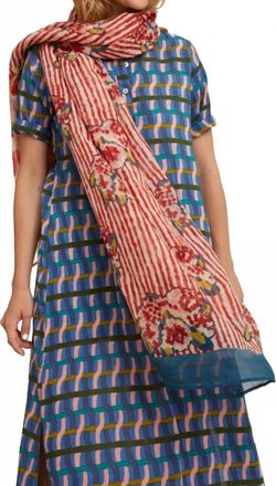 Lisa Corti Kotadoria Shawl In Ortensietta Stripes Red