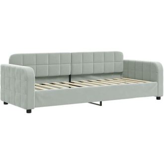 vidaXL Sof&aacute; Cama Sin Colch&oacute;n Terciopelo Gris Claro 80x200 Cm Vidaxl