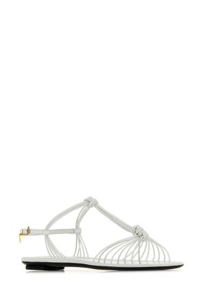 Prada Womens White Leather Sandals Bianco Sandali